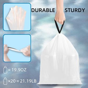 Trash <b>Bags</b> 1.6 Gallon Drawstring <b>White</b> <b>Small</b> Size Heavy Duty Toilet Trash <b>Bags</b> 120 Count - Product Image 5