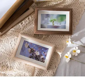 Picture Frames Farmhouse Rustic Vintage Wood Grain Photo Frame With Glass For Table Top Display And Wall Hanging