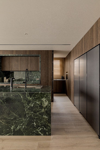 Meuble de cuisine de style industriel avec structure métallique et finition texture béton pour appartement loft et cuisine moderne de bureau - Product Image 4