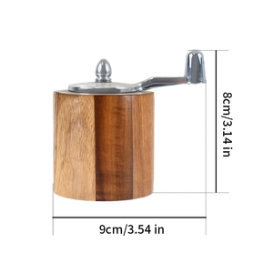 Moulin à poivre manuel 3 pouces sans effort avec manivelle, en bois de Sapele, moulin à épices avec noyau en céramique réglable Pro - Product Image 3
