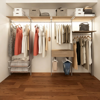 Armoire murale ouverte penderie cadre en aluminium organisateur de vêtements étagère minimaliste Type debout stockage de salon