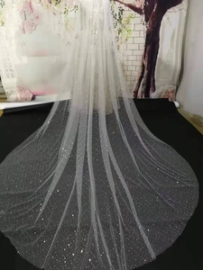 Voiles de <span class=keywords><strong>mariée</strong></span> scintillants et brillants, voiles de <span class=keywords><strong>mariée</strong></span> à une seule couche, longueur cathédrale, faits à la main, tulle doux, <span class=keywords><strong>paillettes</strong></span>, <span class=keywords><strong>voile</strong></span> de <span class=keywords><strong>mariée</strong></span> - Product Image 5