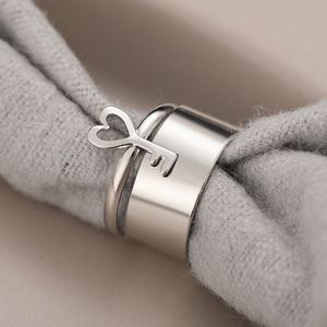 2pcs /set Gold <b>Silver</b> Plated Hollow Out Key Lock Couple <b>Ring</b> for Men Women Couples <b>Adjustable</b> Opening Puzzle <b>Rings</b> - Product Image 4