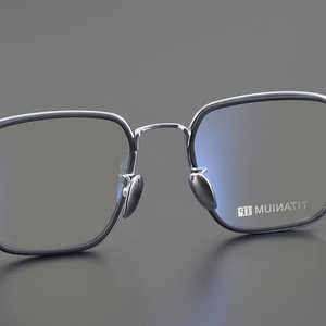 Modello quadrato intagliato Ultra leggero puro titanio argento grigio Premium qualità superiore trasparente occhiali belli per gli uomini delle donne - Product Image 3