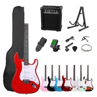 Ensemble de guitare électrique à corps solide à 6 cordes avec touche en palissandre, pièces et accessoires de guitare