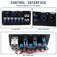 Wasserdichte Dual-USB-Buchse 6-Gang-Marine-Wippschalter Digitale Spannungs anzeige 50A-Batterieanschlüsse für Boots autos