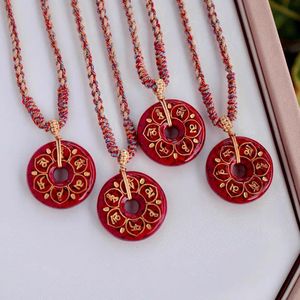 Colgante de Moneda Fantasma de la Montaña de Cinabrio, Colgante de Hebilla de Seguridad con Arena de Cristal, Colgante de Hebilla de Seguridad con Mantra de Seis Caracteres de Cinabrio para - Product Image 2