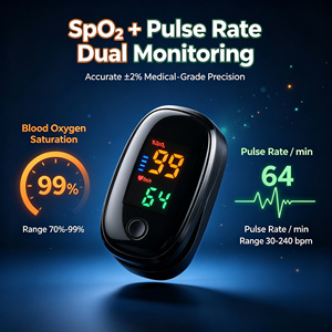 เครื่องวัดออกซิเจน<span class=keywords><strong>ปลาย</strong></span><span class=keywords><strong>นิ้ว</strong></span>แบบ LED 4 สี 8 ระดับ ได้รับมาตรฐาน CE FCC ROHS <span class=keywords><strong>วัด</strong></span>ค่า SpO2 อัตราการเต้นของหัวใจ และระดับออกซิเจนในเลือด - Product Image 3