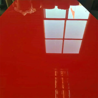 Panneau en bois MDF laqué brillant rouge avec revêtement UV