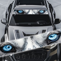 Autocollant pour pare-brise de voiture, yeux de loup, autocollant universel décoratif en vinyle pour vitre arrière de voiture, accessoires de modification extérieure de voiture
