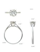 Anillo de compromiso SGARIT personalizado con diamante cultivado en laboratorio de 1-3 quilates, oro blanco de 14K, certificado IGI, corte redondo D-E VS, anillo de boda para mujer