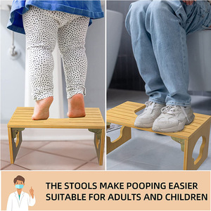 <b>Bamboo</b> Squat Toilet <b>Stool</b> Foldable Wood Adult Bathroom Seat Non Slip Mat - Product Image 4
