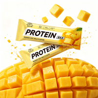 Barre protéinée végétale OEM au lait de soja et mangue, protéines de soja, pois, avoine, amande, marque privée personnalisée
