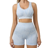 Setelan Yoga 2 Potong Cepat Kering Slim-Fit Polos Anti Kusut Bahan Polyester/Nylon Pakaian Olahraga Lari Fitness Pengangkat Pinggul