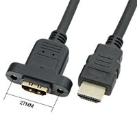Câble d'extension AV numérique 19 broches mâle-femelle 0,3 m 1,5 m à fixation par vis pour panneau de télévision ou moniteur, en acier cuivré CCS