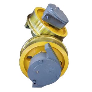 Bloque de rueda DRS 150mm 200mm 250mm Ruedas de carro de grúa Rueda de acero forjado con eje - Product Image 6