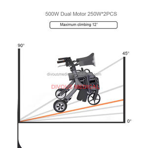 Ausilio per la deambulazione sedia <span class=keywords><strong>a</strong></span> rotelle elettrica 4 ruote carrello della spesa pieghevole Rollator Walker <span class=keywords><strong>con</strong></span> borsa del sedile freni <span class=keywords><strong>a</strong></span> <span class=keywords><strong>mano</strong></span> - Product Image 4
