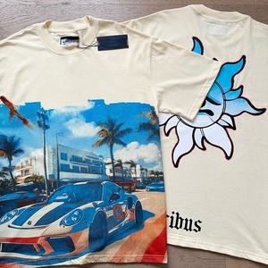 Camiseta de hombre para Dropshipping GS al por mayor, gris, de manga corta, oversize, informal, 100% poliéster, 300g, anti-bolitas, anti-arrugas - Product Image 2