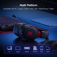 Auriculares para Juegos MCHOSE V9 PRO Tri-Mode Inalámbricos Ultraligeros con Alcance Inalámbrico de 40m, Diseño Ergonómico y Controladores de 53mm