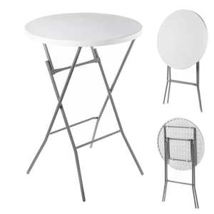 Table de bar ronde pliante blanche en plastique de 32 pouces pour événements et fêtes – Vente en gros - Product Image 1