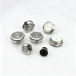 Interruttore a pulsante <span class=keywords><strong>Jinxing</strong></span> antivandalismo IP65 in acciaio inossidabile 22MM 12V a corsa breve, auto-reset, momentaneo 1NO - Product Image 2