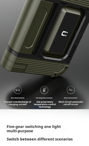 Manyetik kanca ile güneş katlanabilir İş işık LED el feneri 1/4 ''delik 2000 lümen 5000mAh kamp feneri açık acil - Product Image 6