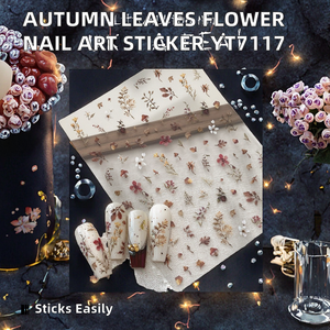 Pegatinas 3D Autoadhesivas para <span class=keywords><strong>Uñas</strong></span> <span class=keywords><strong>con</strong></span> Diseño de Hojas <span class=keywords><strong>Secas</strong></span> y Desgastadas en Colores Otoñales Feng Shui, Decoración Dulce para Chicas - Product Image 2