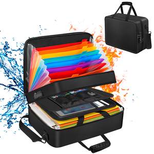 YIHUAXING, organizador duradero, portátil, ignífugo, impermeable, bolsa de almacenamiento de archivos de acordeón con asa segura para documentos importantes - Product Image 1