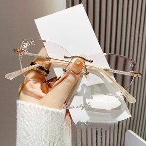 Đẹp cổ điển kim loại khung kính quang ống kính không Khung ánh sáng màu xanh Chặn kính Kính đọc sách 2025 - Product Image 6