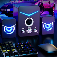 Speaker Mini Gaming 2.1 Saluran G3 CS20 Lampu Warna-warni Speaker Desktop Komputer Bass Independen
