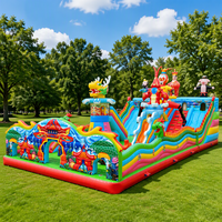 Château gonflable et structure de jeu avec toboggan, blocs de construction écologiques, garantie de 3 ans, souffleur inclus pour enfants et adultes