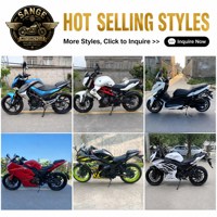 Moto de tourisme aventure 200cc avec valises latérales et top-case, moteur 4 temps à essence, moto tout-terrain et de route pour les longs trajets