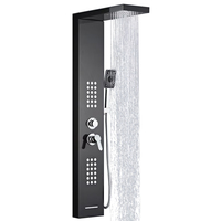 Panneau de douche en acier inoxydable 304, robinet de douche à effet pluie, design moderne, valve en céramique, ensemble de douche froid et chaud pour salle de bain