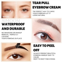 Teinture pour sourcils de marque privée, imperméable, gel pour sourcils à effet décolorant, 4 couleurs, teinture pour sourcils longue durée