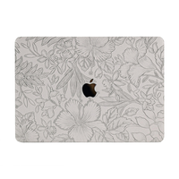 Casing Kulit PU Custom Motif Bunga untuk MacBook Neo Air 13 A3404 A18 Penutup Laptop