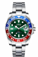 Montre mécanique automatique pour homme avec logo personnalisé, boîtier en acier inoxydable, verre saphir, mouvement japonais 8215, étanche 100 m