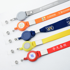 Lebei Custom Printed Polyester Promotional Lanyards Card Holder with Retractable Badge Reel No Minimum Order Custom Logo