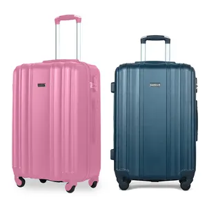 热卖成人7件手推车行李箱套装彩色旅行行李箱成人ABS行李