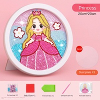 Kit de Peinture Diamant Ronde pour Enfants, Thème Princesse, Cadre Photo DIY Fait Main, Jouet Créatif pour Filles d'École Primaire, Nouveau Style