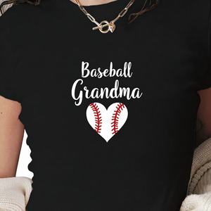 Camiseta Corta de Cuello Redondo y Corte Ajustado Estilo Y2K para Mujer, con Estampado de Béisbol de la Moda de la Abuela, en Tejido de Punto de Spandex/Poliéster - Product Image 1