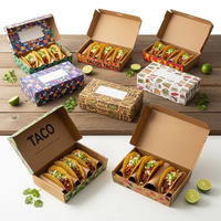 Boîtes alimentaires en carton personnalisées XJY pour restaurants, emballages pour tacos à emporter, conteneurs pour tacos à emporter