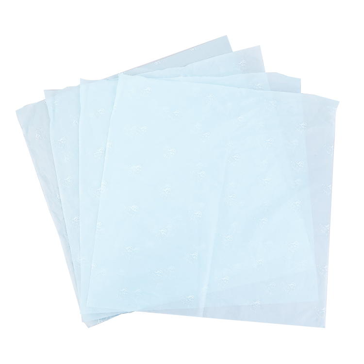 Translucent Light Blue Packaging Paper with All Over White Print Design OEM ODM Custom Service