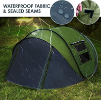Tenda Camping Otomatis Oxford Lapis Ganda Dua Pintu Tahan Air Satu Kamar Tidur Tempat Berlindung Keluarga Empat Musim Luar Ruangan
