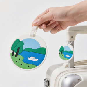 Diseño personalizado Rectángulo de tamaño estándar <span class=keywords><strong>con</strong></span> nombre Tarjeta de identificación Correa de plástico Etiqueta de viaje 3D PVC <span class=keywords><strong>Mapa</strong></span> de goma Etiqueta de equipaje Maleta Mochila - Product Image 2