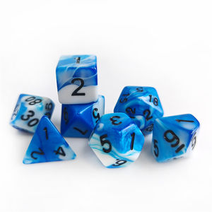 מפעל באיכות גבוהה מותאם אישית סיטוני 7 יח 'פלסטיק קוביות פולידרל d4 d6 d8 d10 d12 d20 d % 16 מ "מ אקריליק dnd - Product Image 3