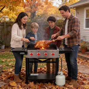 شوايات غاز خارجية للطهي، شواية غاز البروبان، شواية بمستويات المطاعم مع صندوق زيت مزدوج، شوايات غاز خارجية - Product Image 4