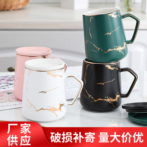 Taza <span class=keywords><strong>de</strong></span> Cerámica con Borde Dorado, Tapa y Cuchara, <span class=keywords><strong>Diseño</strong></span> Moderno y Minimalista, Par a Juego, Taza <span class=keywords><strong>de</strong></span> Café <span class=keywords><strong>para</strong></span> Parejas, Regalo <span class=keywords><strong>de</strong></span> <span class=keywords><strong>Boda</strong></span>, Empaquetado en Caja <span class=keywords><strong>de</strong></span> Regalo - Product Image 2