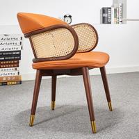 Chaise de bureau multifonctionnelle en bois massif de style sud-est asiatique avec dossier, idéale pour les salles d'hôtel et les restaurants