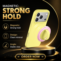 Support de téléphone magnétique en silicone liquide, anneau rotatif à 360°, béquille pliable, universel pour iPhone