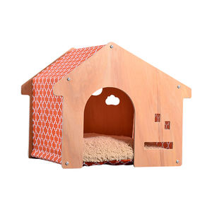 Große Luxus abnehmbare Holz alle Jahreszeiten Indoor Outdoor Haustier Hund Katzen haus mit Zimmertür - Product Image 3